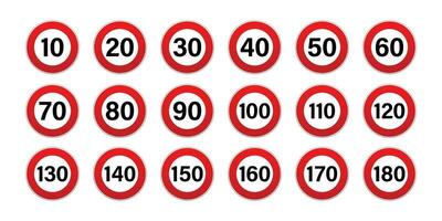 Road signs collection. Traffic control sign. Speed limit sign. vector