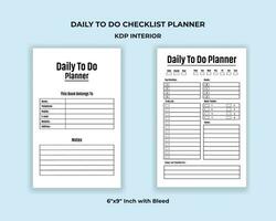 Daily To Do Checklist Task Planner KDP Interior vector