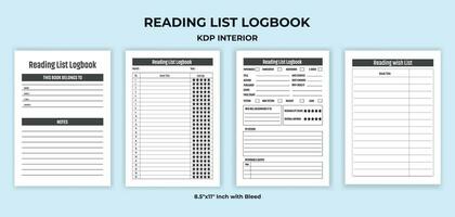 Reading List Logbook KDP Interior vector