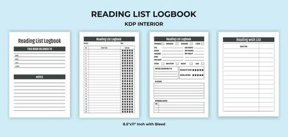 Reading List Logbook KDP Interior vector
