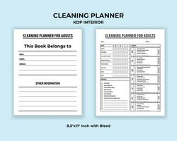 Cleaning Planner KDP Interior Template vector