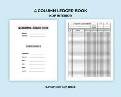 4 Column Ledger Book KDP Interior vector