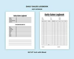 Daily Sales Note Book KDP Interior vector