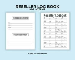 Reseller Logbook KDP Interior Template vector