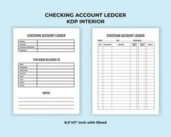Checking Account Ledger KDP Interior vector