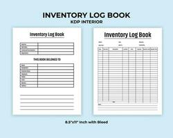 Inventory Log Book KDP Interior vector