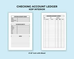 Checking Account Ledger Notebook KDP Interior vector