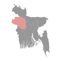 Rajshahi division map, administrative division of Bangladesh. vector