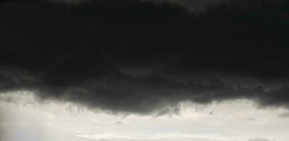 Rain clouds and dark clouds over city nonthaburi background. rainy season in Thailand photo