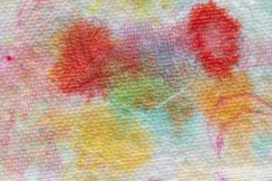 Color Splatter on Woven Fabric Background photo