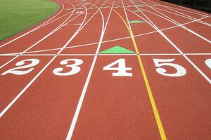 Numbered Lanes on a Running Track photo
