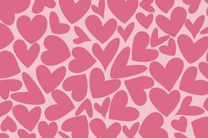 Modern abstract background with pink hearts. Vector illustration on a pink background.