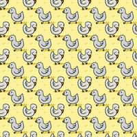 seamless cute cartoon birds pattern background photo