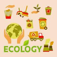 Energy and ecology icon set vector