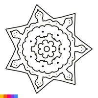 mandala Arte para colorante libro. limpiar decorativo redondo ornamento. oriental patrón, vector ilustración colorante libro página. circular modelo en formar de mandala para alheña, mehndi, tatuaje, decoración.