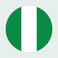 Nigeria flag vector icon design. Nigeria circle flag. Round of Nigeria flag.