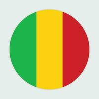 Mali flag vector icon design. Mali circle flag. Round of Mali flag.