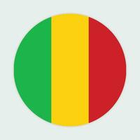 Mali flag vector icon design. Mali circle flag. Round of Mali flag.