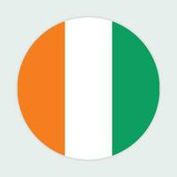 Ivory coast flag vector icon design. Ivory coast circle flag. Round of Ivory coast flag.