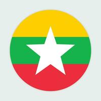 Myanmar  flag vector icon design. Myanmar  circle flag. Round of Myanmar  flag.