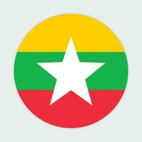 Myanmar  flag vector icon design. Myanmar  circle flag. Round of Myanmar  flag.