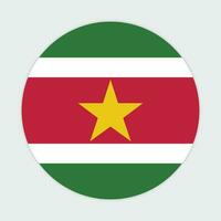 Suriname flag vector icon design. Suriname circle flag. Round of Suriname flag.