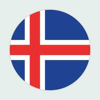 Iceland flag vector icon design. Iceland circle flag. Round of Iceland flag.