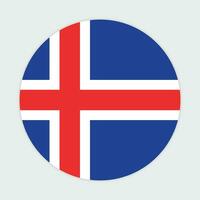 Iceland flag vector icon design. Iceland circle flag. Round of Iceland flag.