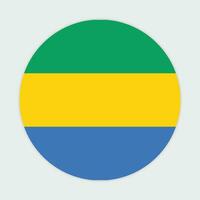 Gabon flag vector icon design. Gabon circle flag. Round of Nigeria flag.