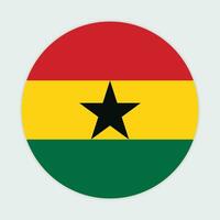 Ghana flag vector icon design. Ghana circle flag. Round of Ghana flag.