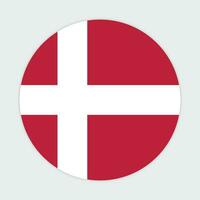 Denmark flag vector icon design. Denmark circle flag. Round of Denmark flag.