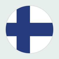 Finland flag vector icon design. Finland circle flag. Round of Finland flag.