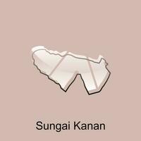 Map City of Sungai Kanan Logo Vector Design. Abstract, designs concept, logos, logotype element for template.