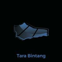 High detailed vector map of Tara Bintang City modern outline, Logo Vector Design. Abstract, designs concept, logo, logotype element for template.