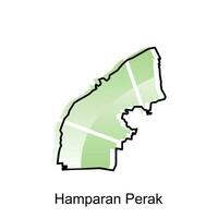 High detailed vector map of Hamparan Perak City modern outline, Logo Vector Design. Abstract, designs concept, logo, logotype element for template.