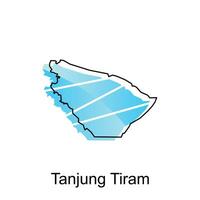 Map City of Tanjung Tiram Logo Vector Design. Abstract, designs concept, logos, logotype element for template.