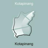 High detailed vector map of Kotapinang City modern outline, Logo Vector Design. Abstract, designs concept, logo, logotype element for template.
