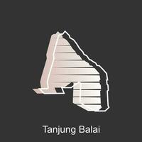 Map City of Tanjung Balai Logo Vector Design. Abstract, designs concept, logos, logotype element for template.