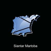 Map City of Siantar Martoba illustration design with outline on Black background, design template suitable for your company vector