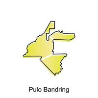 Map City of Pulo Bandring Logo Vector Design. Abstract, designs concept, logos, logotype element for template.