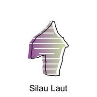 Map City of Silau Laut Logo Vector Design. Abstract, designs concept, logos, logotype element for template.