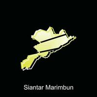 Map City of Siantar Marimbun illustration design with outline on Black background, design template suitable for your company vector