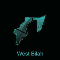 High detailed vector map of West Bilah City modern outline, Logo Vector Design. Abstract, designs concept, logo, logotype element for template.