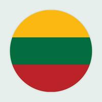 Lithuania flag vector icon design. Lithuania circle flag. Round of Lithuania flag.