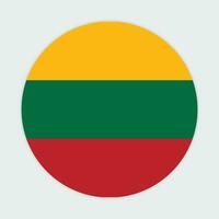 Lithuania flag vector icon design. Lithuania circle flag. Round of Lithuania flag.