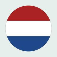 Netherlands flag vector icon design. Netherlands circle flag. Round of Netherlands flag.