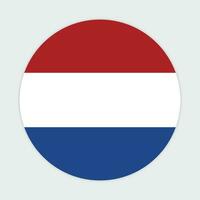 Netherlands flag vector icon design. Netherlands circle flag. Round of Netherlands flag.