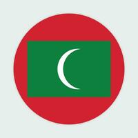 Maldives flag vector icon design. Maldives circle flag. Round of Maldives flag.