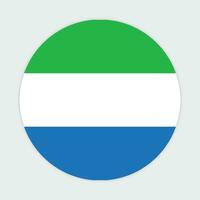 Sierra Leone flag vector icon design. Sierra Leone circle flag. Round of Sierra Leone flag.