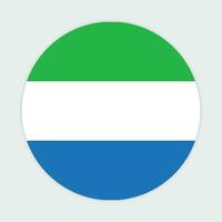 Sierra Leone flag vector icon design. Sierra Leone circle flag. Round of Sierra Leone flag.